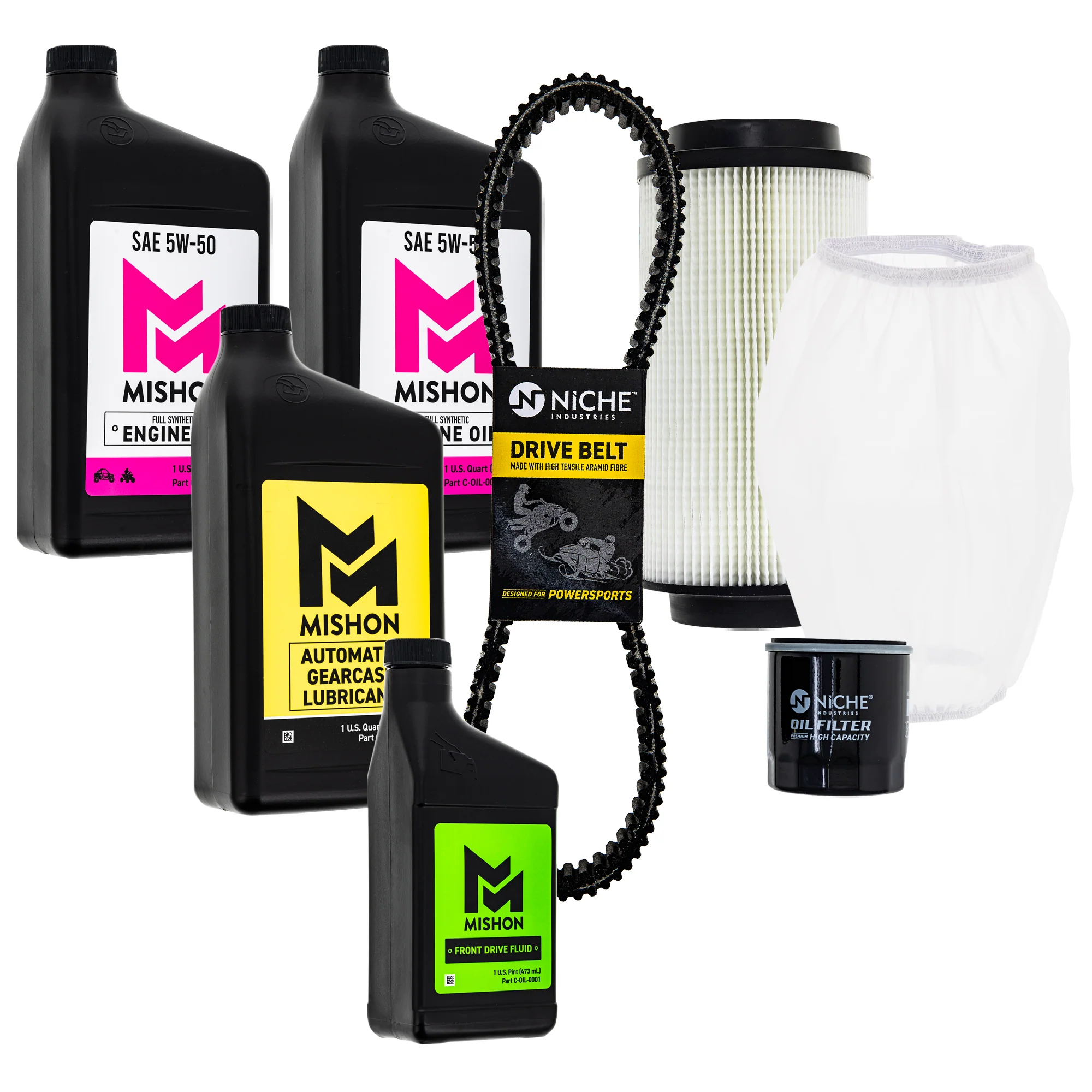 MISHON Full Service Kit for Polaris Sportsman 400 HO 4x4 2008 Oil Change Belt