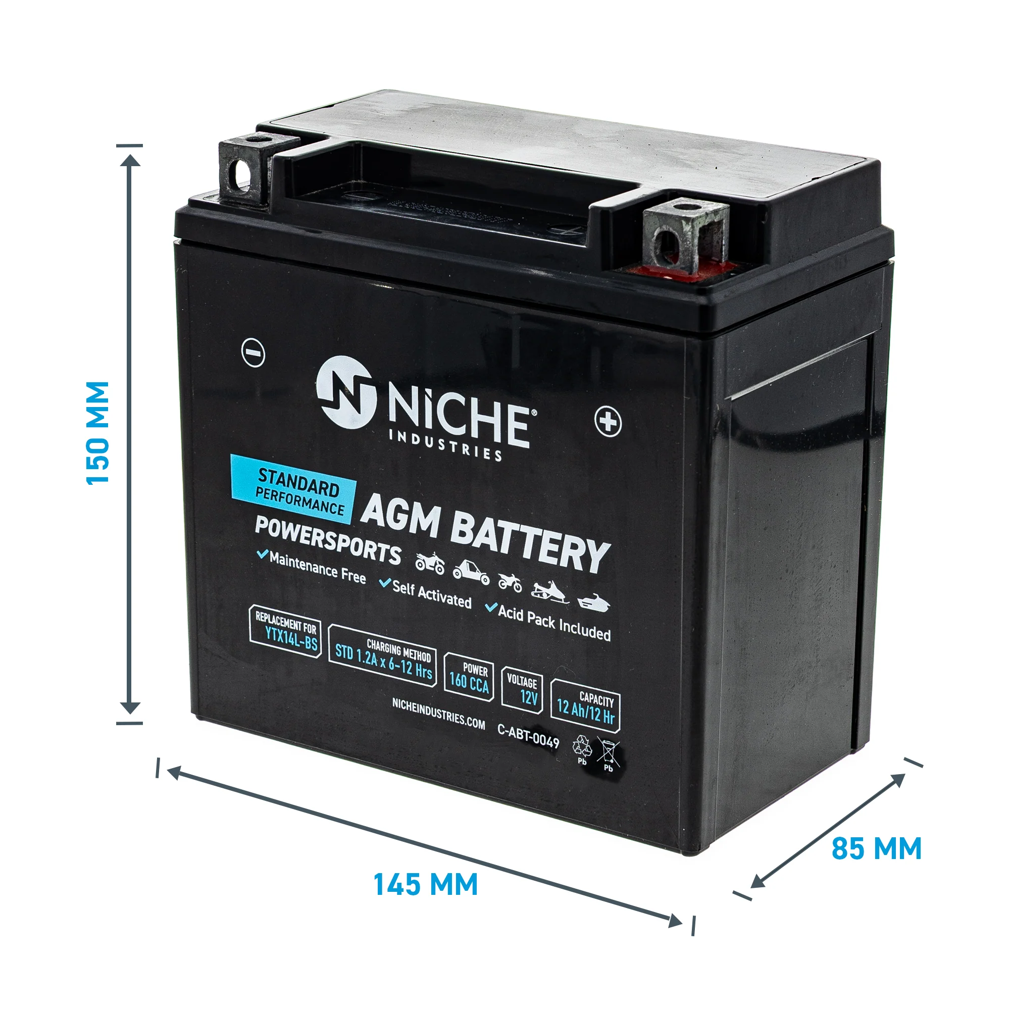 AGM Battery For Harley-Davidson 65958-04B - Image 3