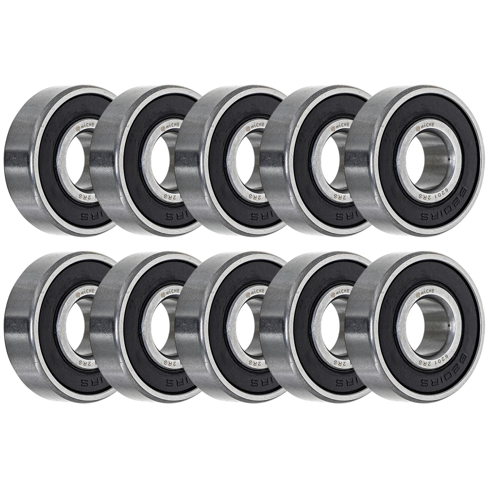Wheel Bearing 6201-2RS 12x32x10mm Single Row Deep Groove 10 Pack