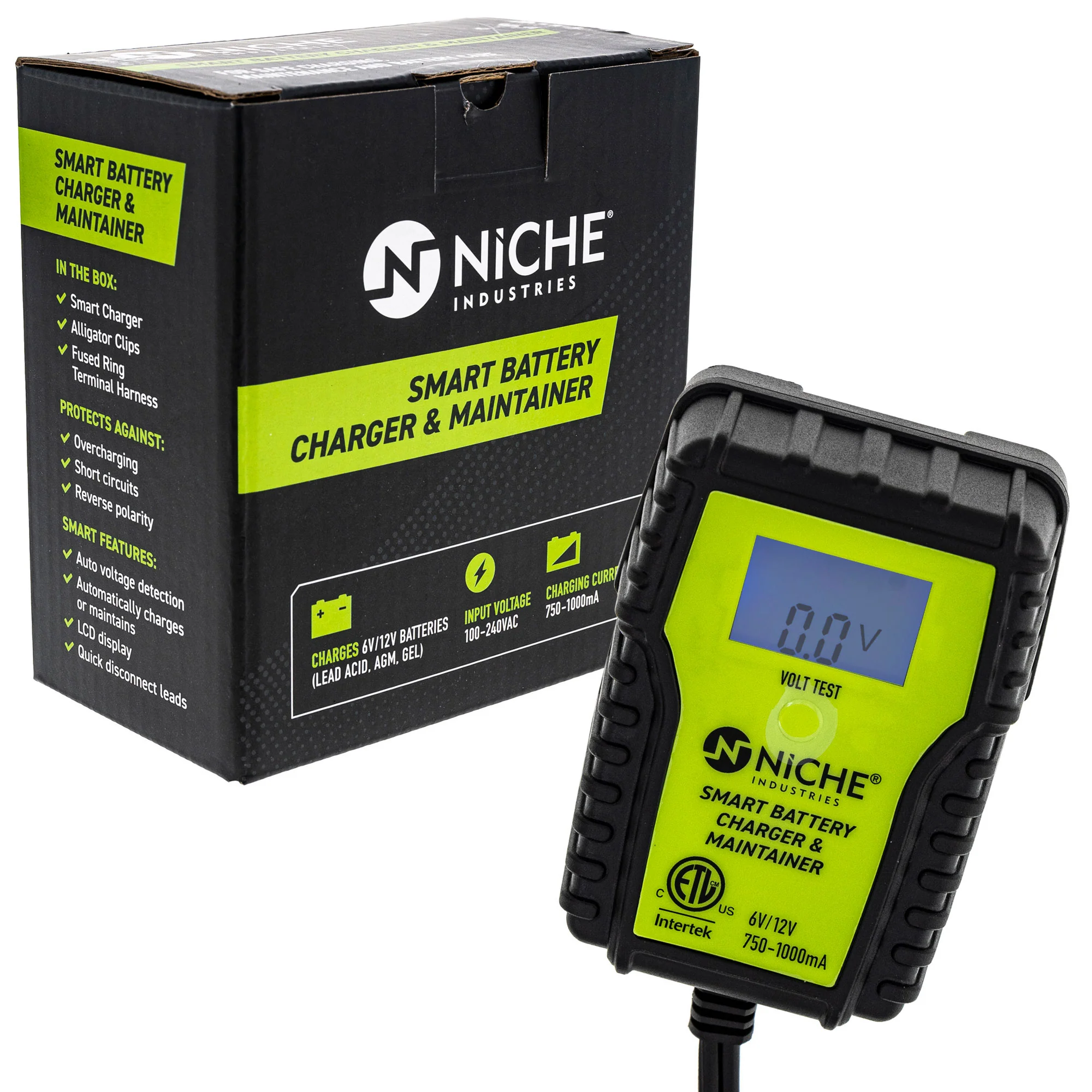 1-AMP Fully-Automatic LCD Smart Battery Charger 12-volt Trickle 2 Pack - Image 3