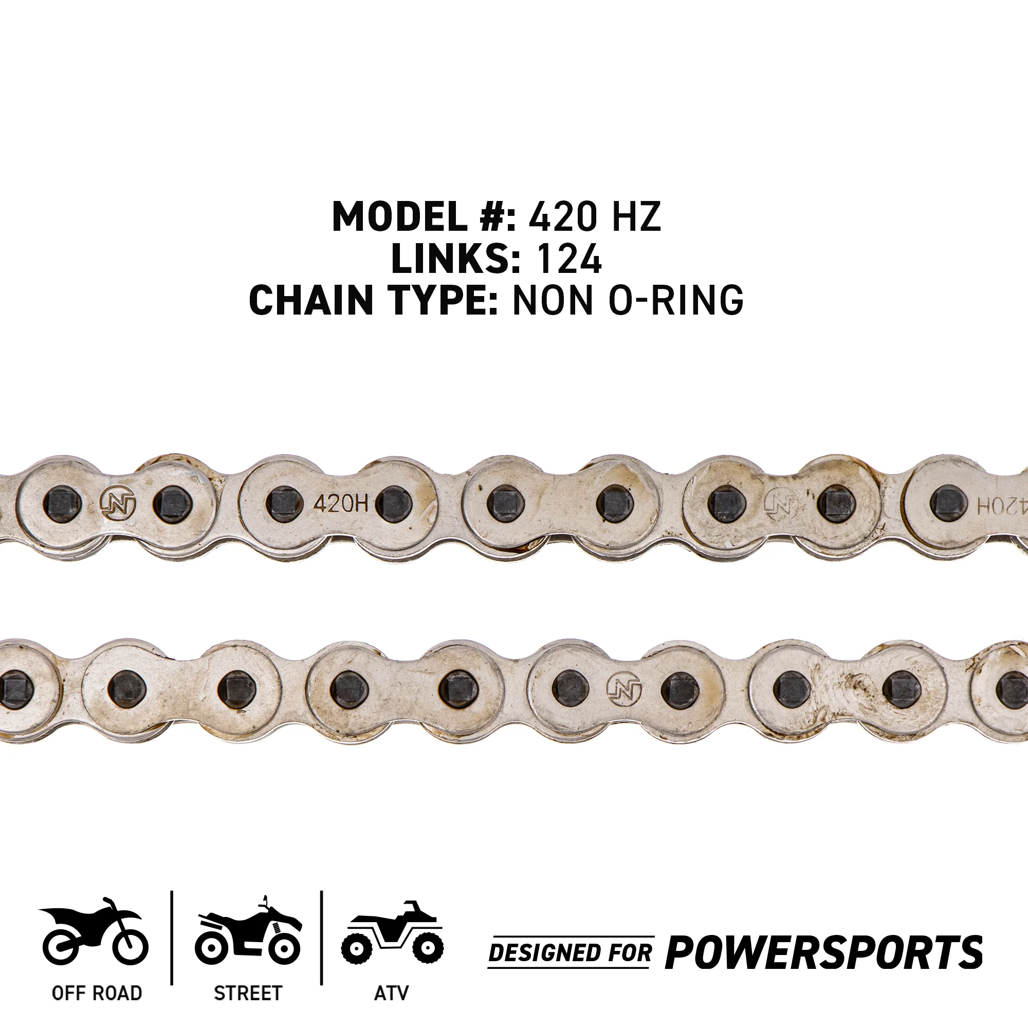 Drive Chain 124 Standard Non O-Ring w/ Master Link For Kawasaki Honda Suzuki K9205-71497 92057-1497 - Image 4