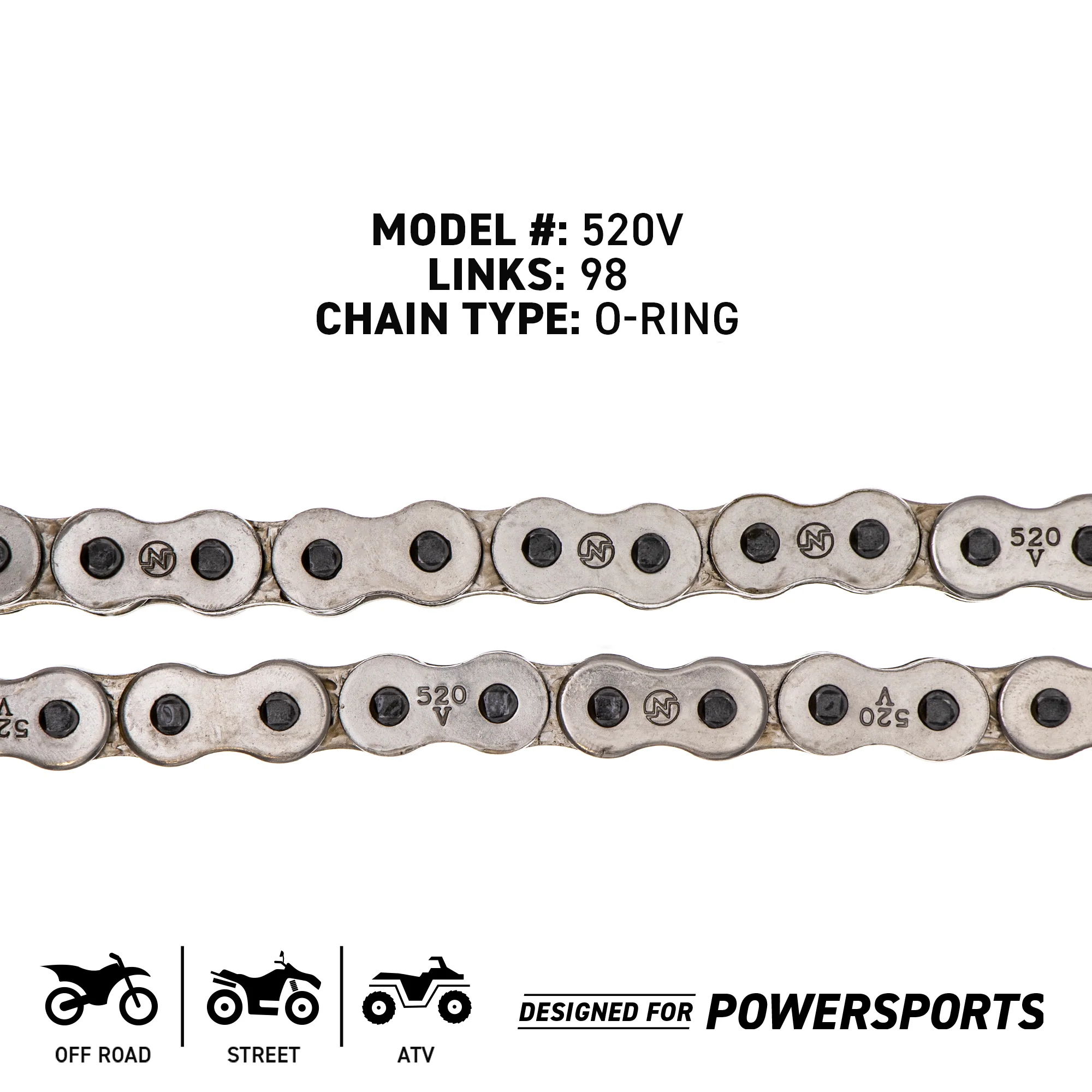 Drive Chain 98 O-Ring w/ Master Link For Yamaha Kawasaki Suzuki 94581-87098-00 94581-08098-00 - Image 4