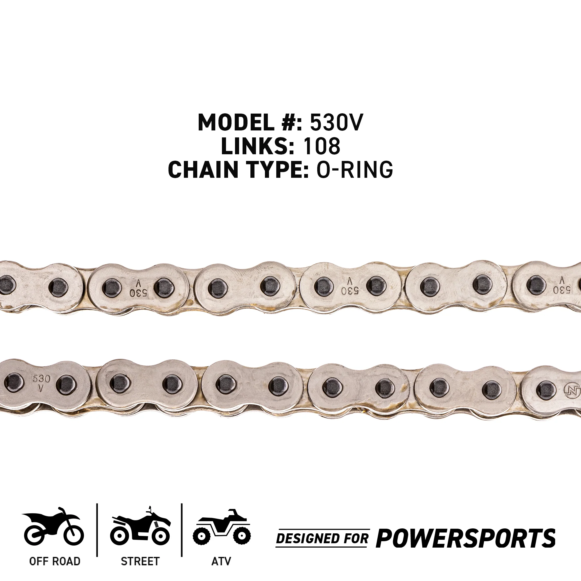 Drive Chain 108 O-Ring w/ Master Link For Suzuki Yamaha Honda T2017277 T2015007 T2010331 67641032A - Image 4