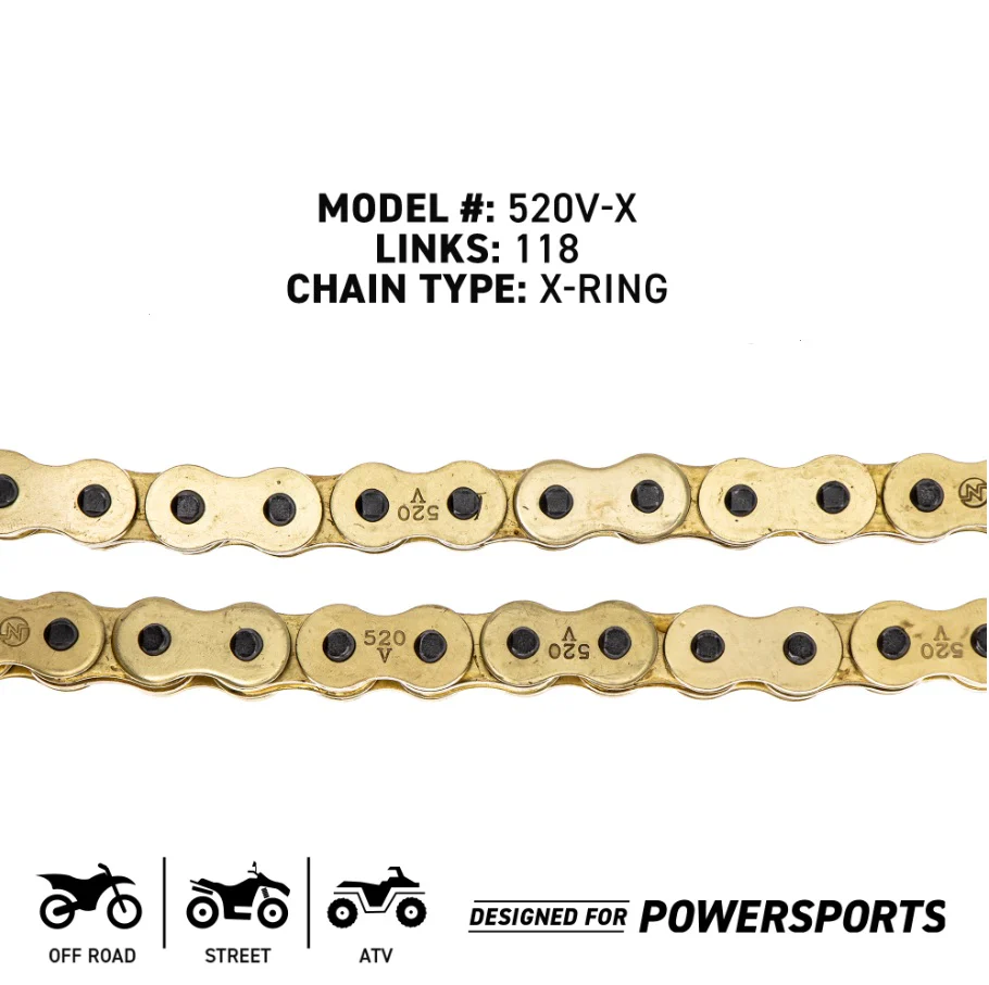 Gold X-Ring Chain 118 w/ Master Link For KTM Husaberg Honda 53010065118 53010065001 51110065000 - Image 4