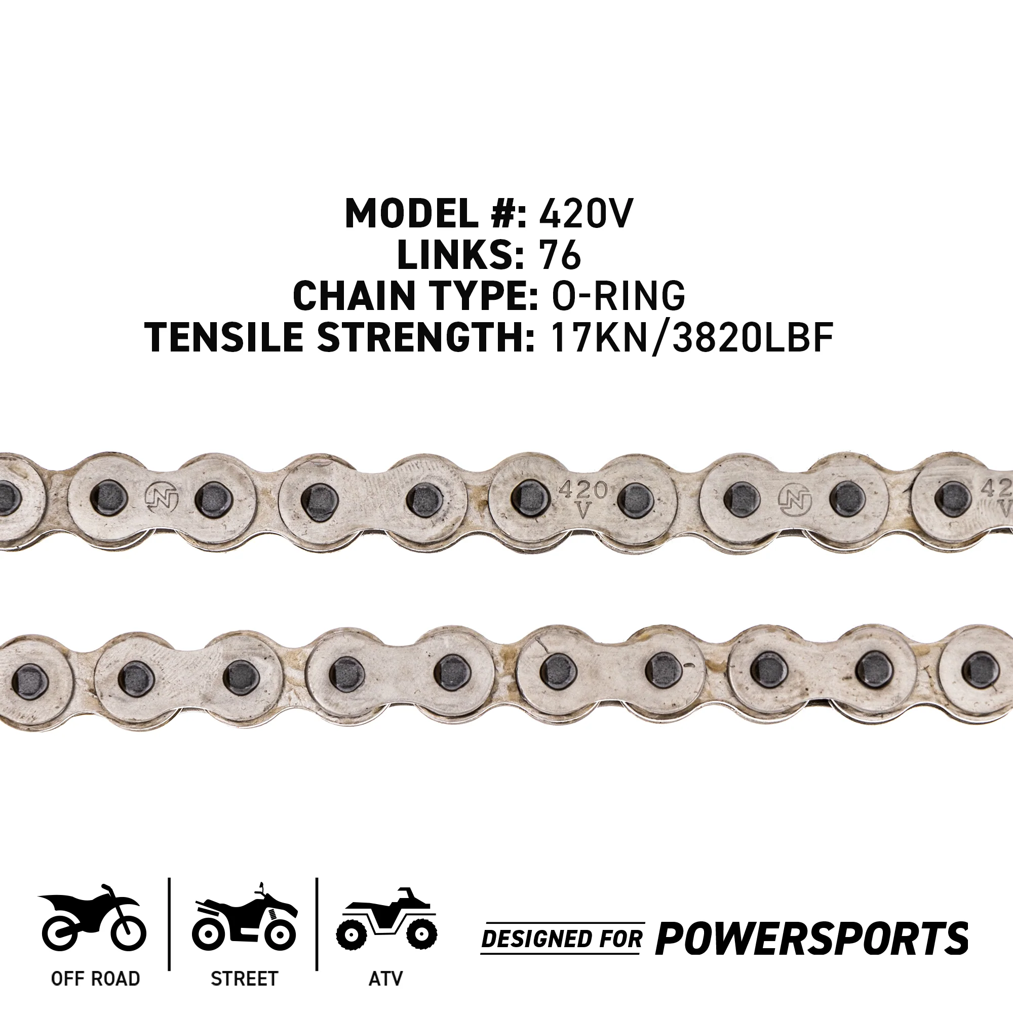 Drive Chain 76 O-Ring w/ Master Link For Honda 405W3-165-505 40530-937-003 40530-181-952 - Image 4