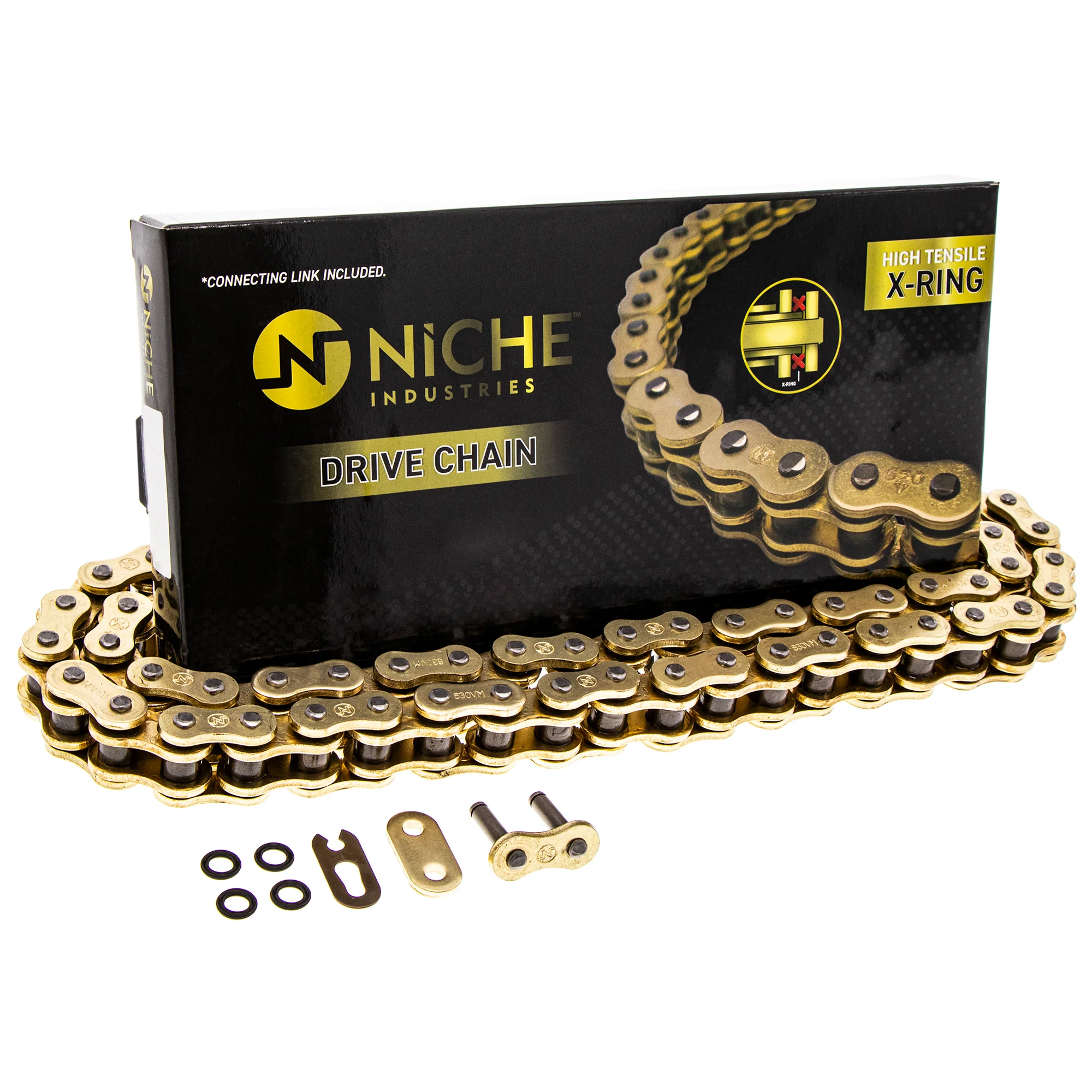 Gold X-Ring Chain 84 w/ Master Link For Kawasaki Honda 40535-422-721 40535-422-643 - Image 3