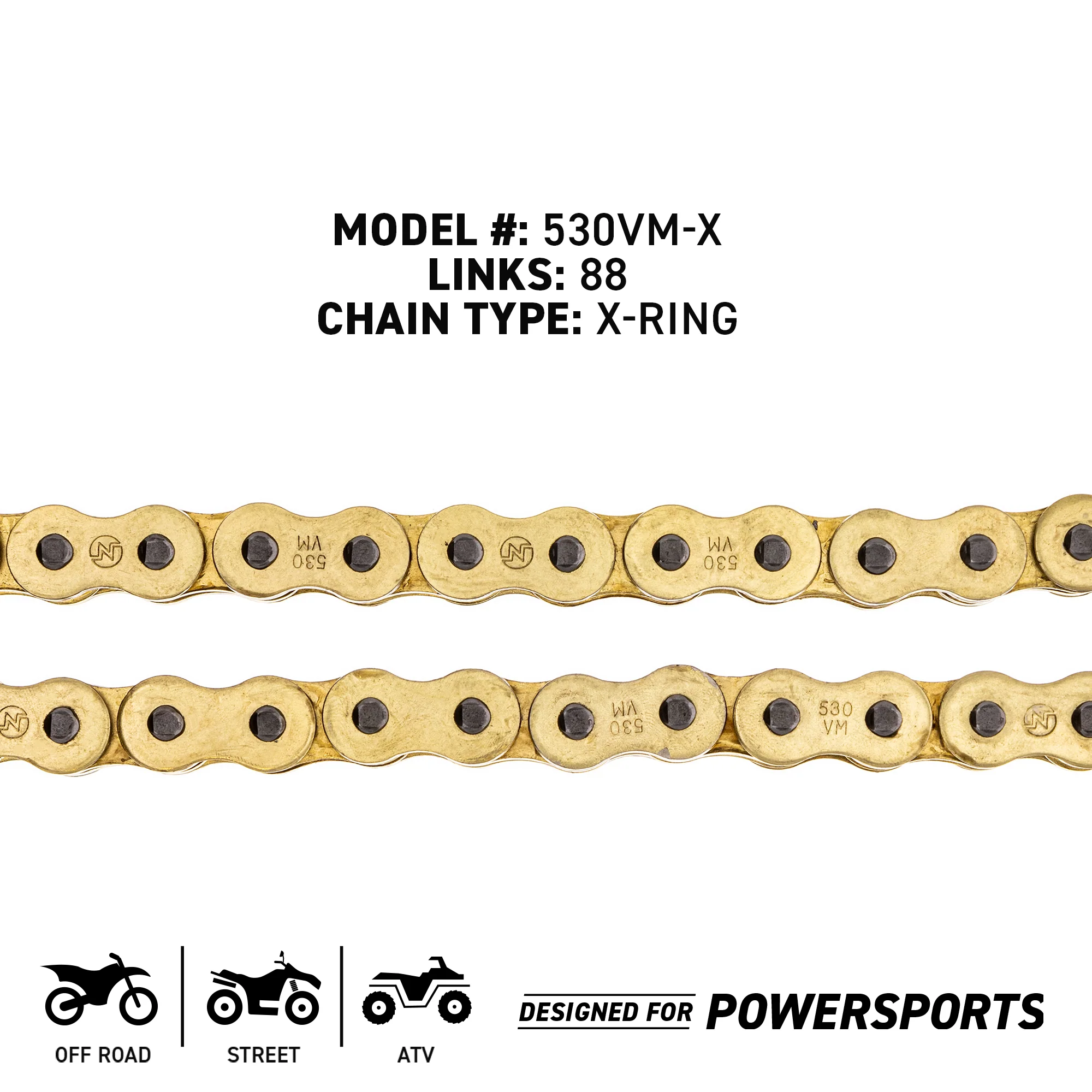 Gold X-Ring Chain 88 w/ Master Link For Honda - Image 4