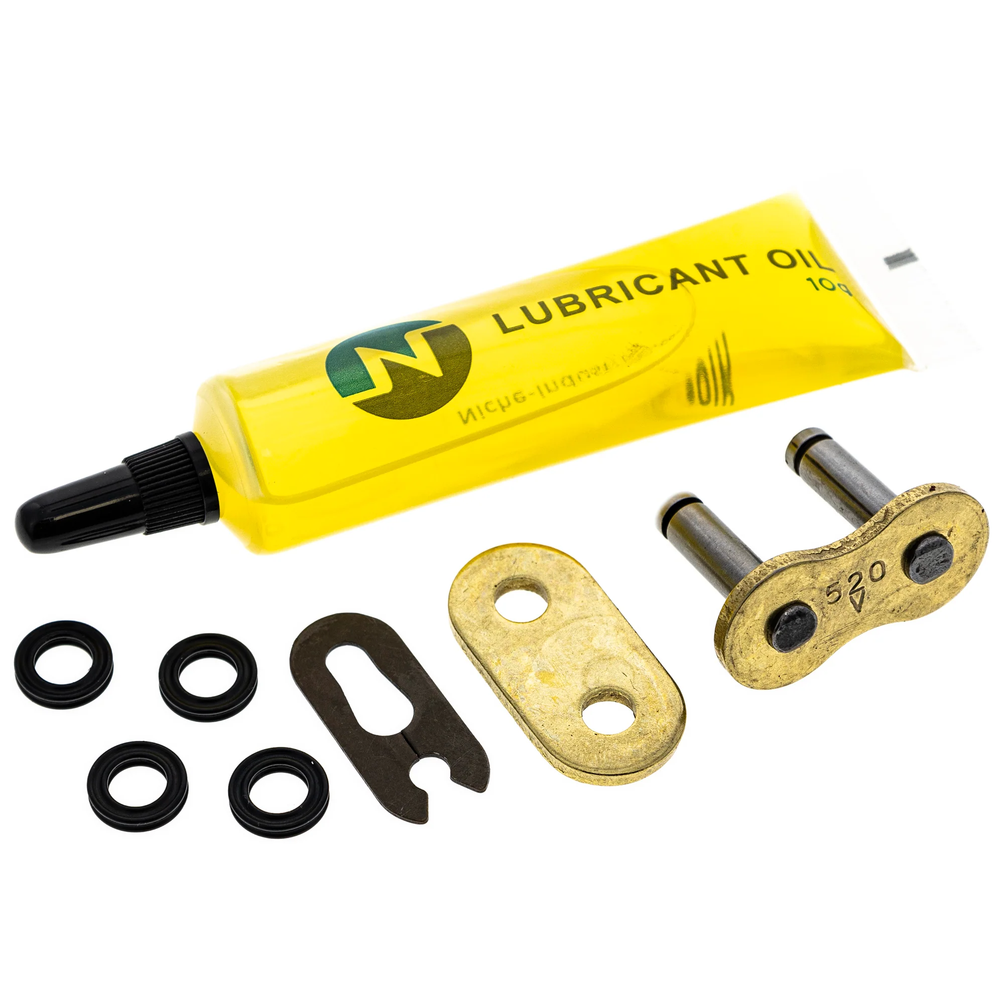 Gold X-Ring Chain 94 w/ Master Link For Honda Yamaha Kawasaki 94585-20094-00 92057-0119 67640222A - Image 3