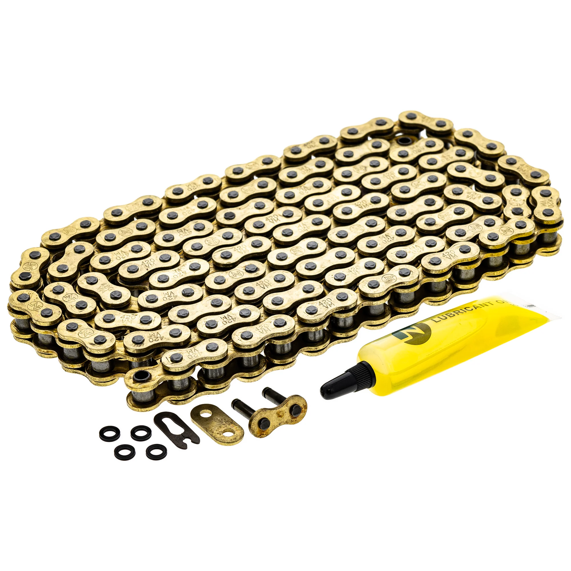 Gold X-Ring Chain 130 w/ Master Link For Honda Kawasaki 40540-KSE-003 40530-GBF-B01