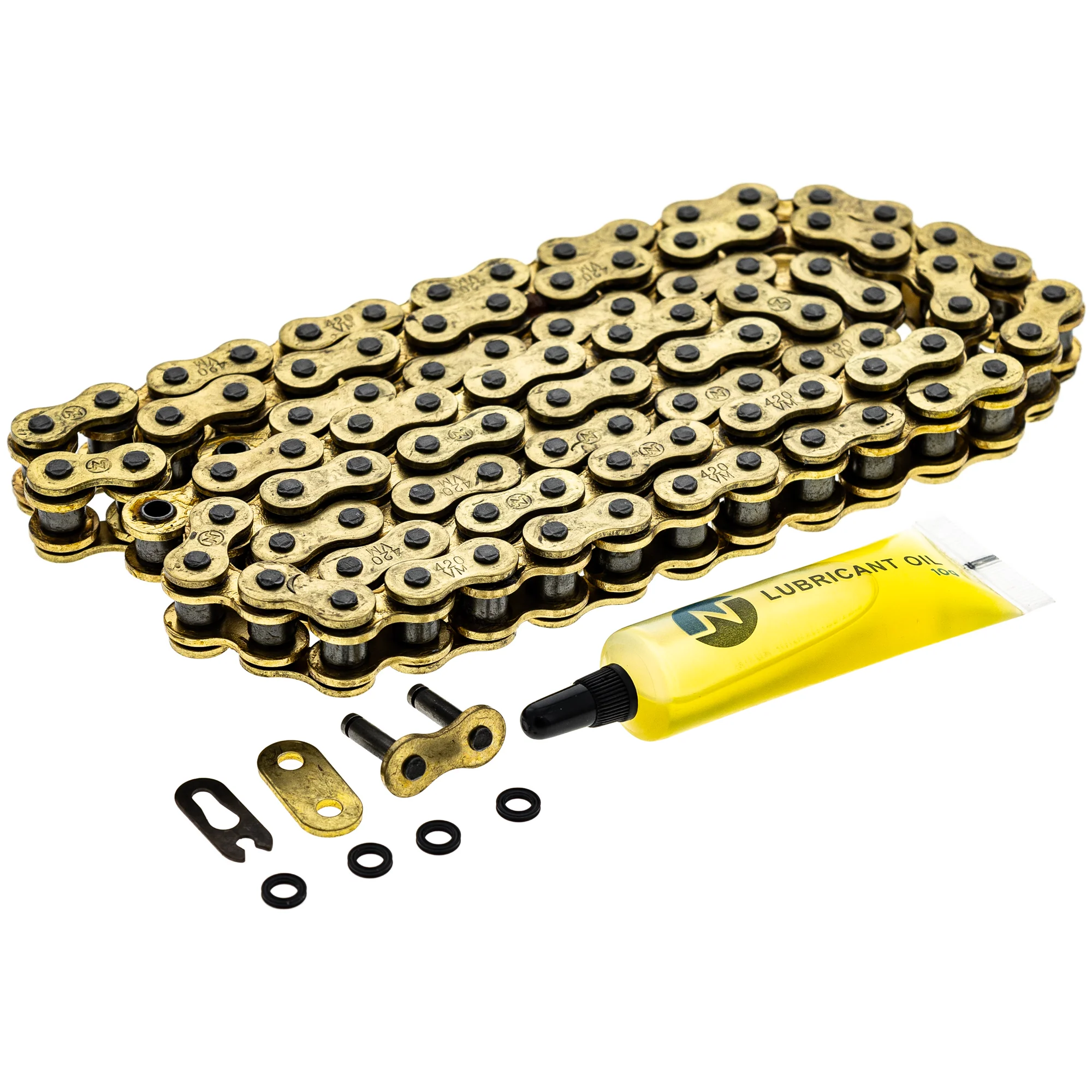 Gold X-Ring Chain 98 w/ Master Link For Yamaha Honda Suzuki 94580-52098-00 94504-20098-00