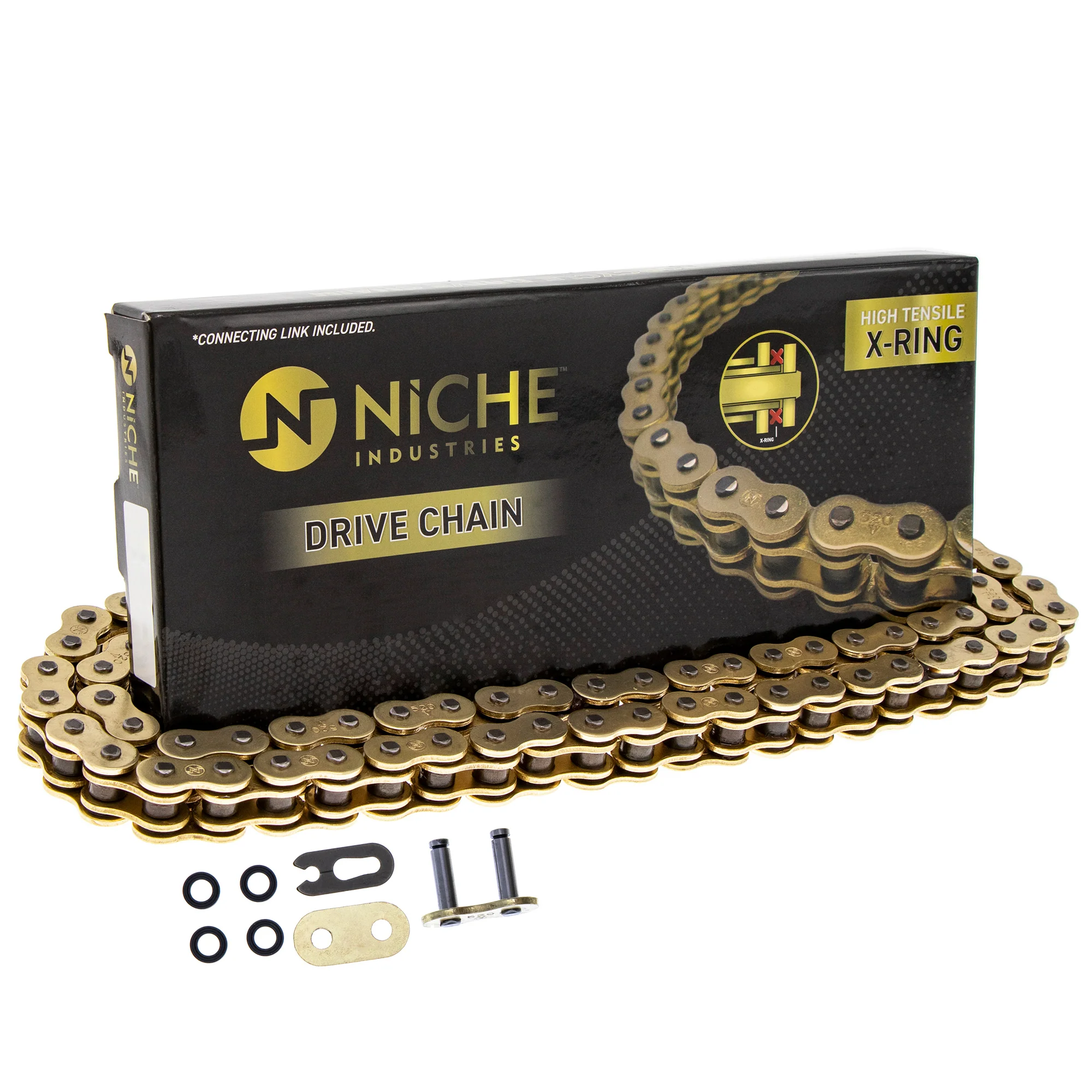 Gold X-Ring Chain 48 w/ Master Link For Yamaha - Image 3