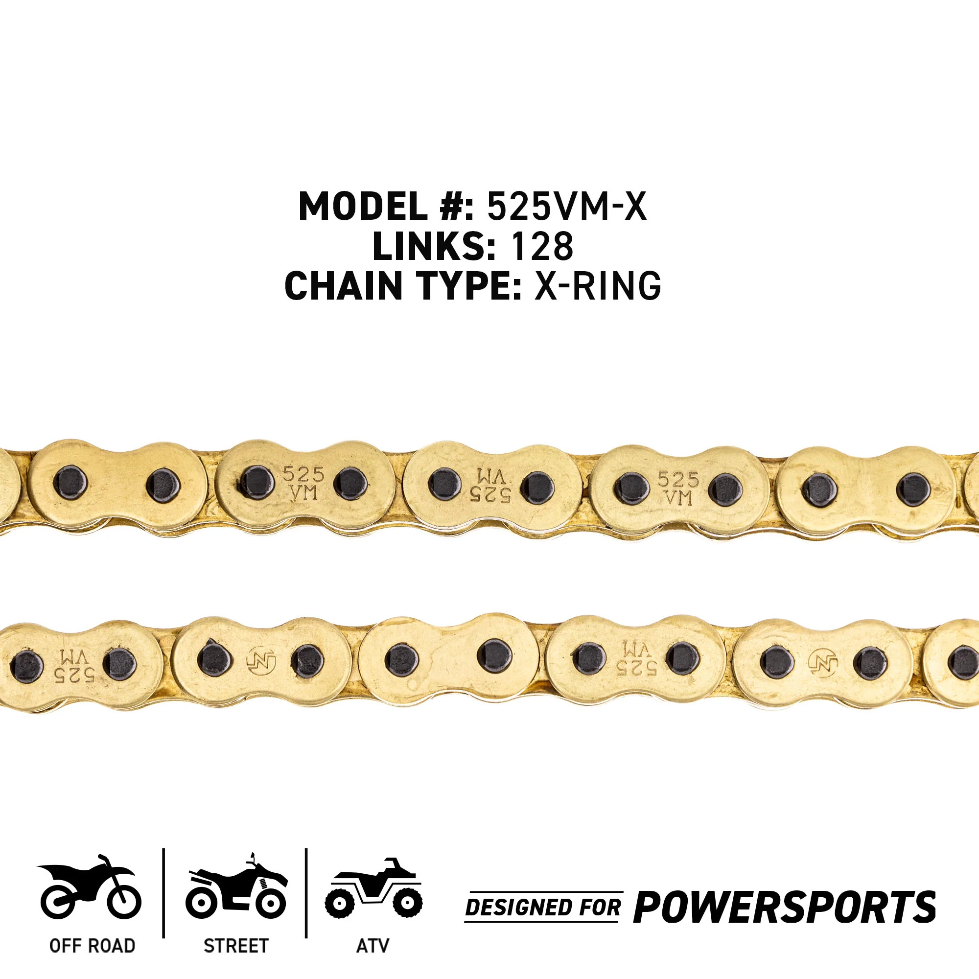 Gold 525 X-Ring Chain 128 Links With Connecting Master Link Motorcycle - Image 4
