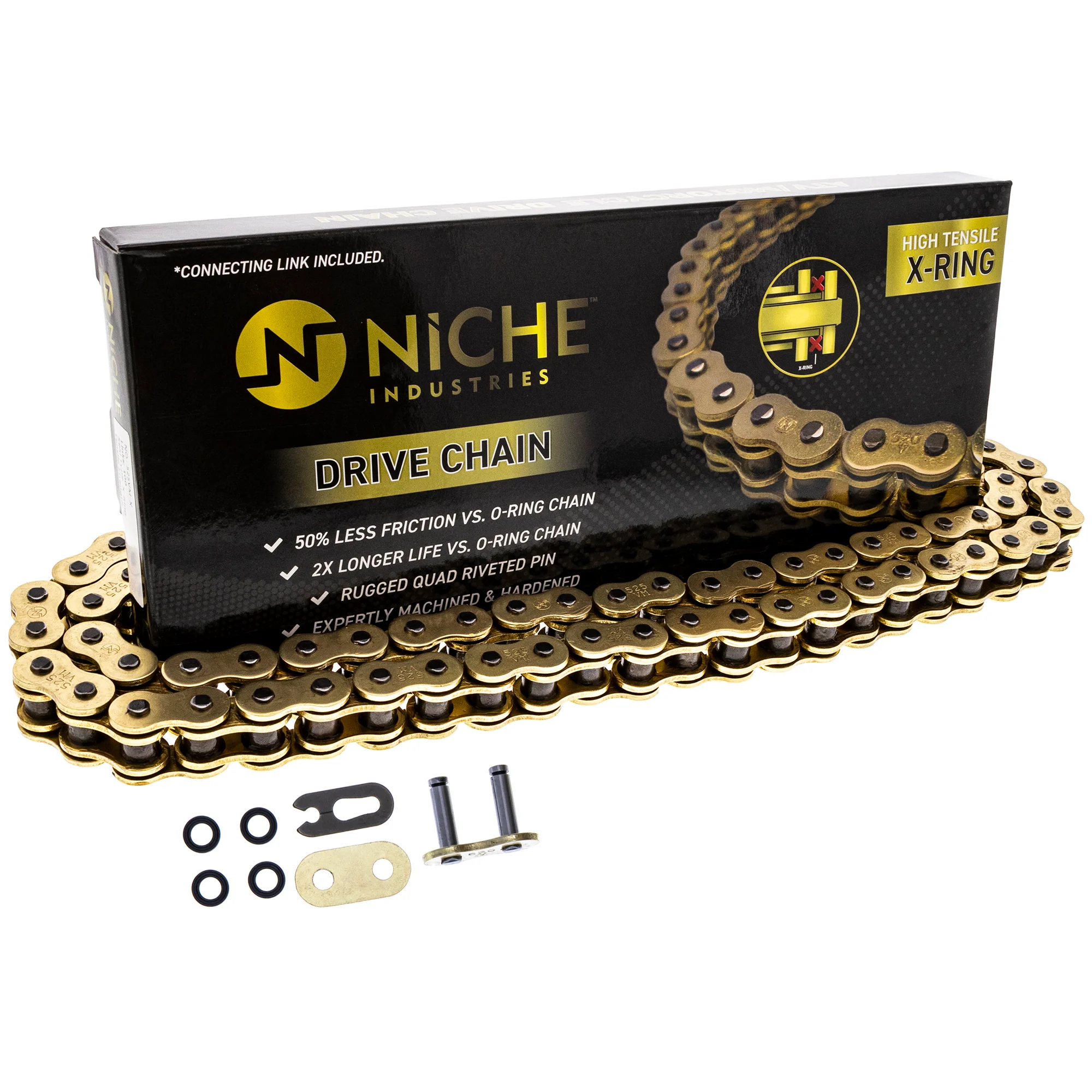 Gold 525 X-Ring Chain 128 Links With Connecting Master Link Motorcycle - Image 5