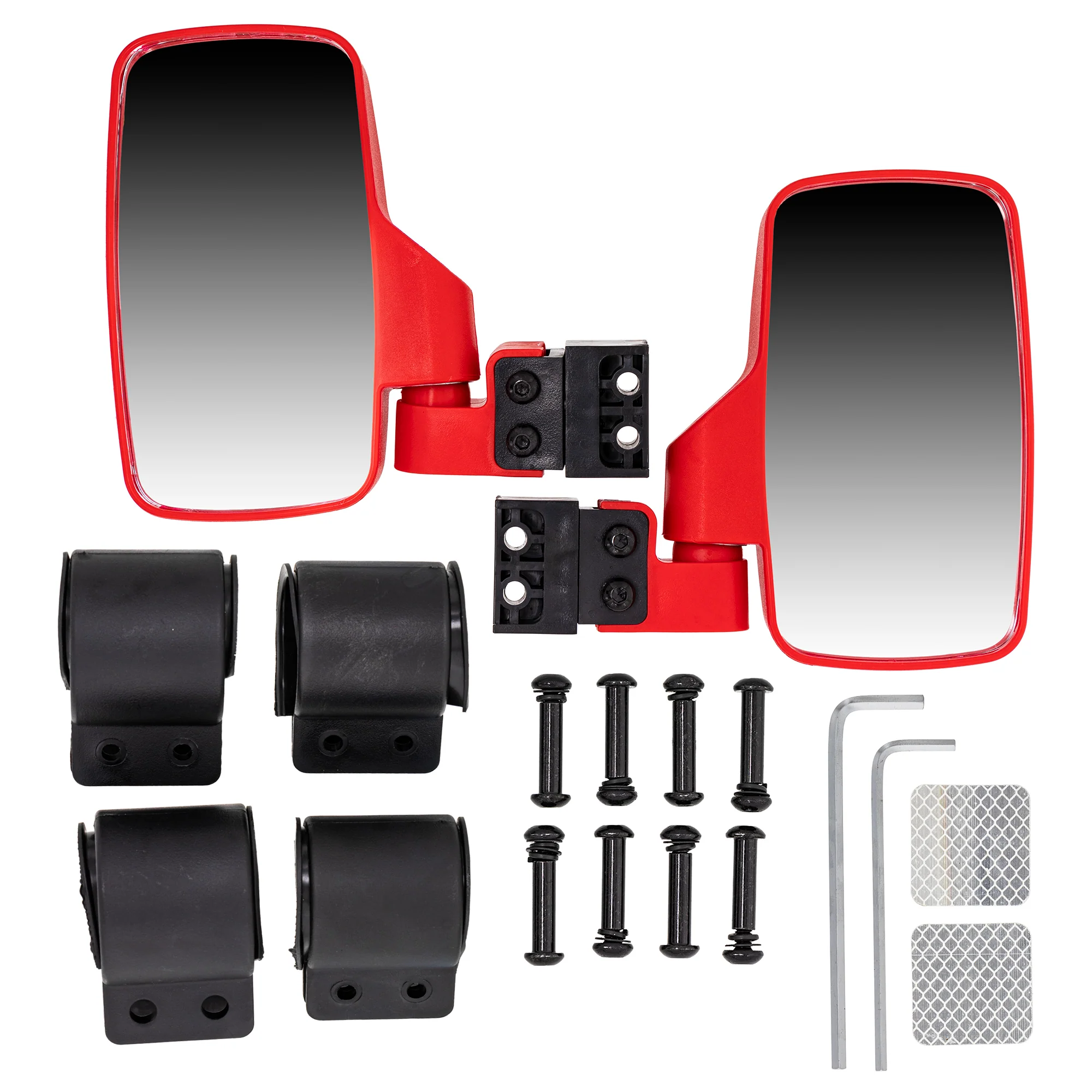Red Side View Mirror Set For Polaris Can-Am John Deere - Image 9