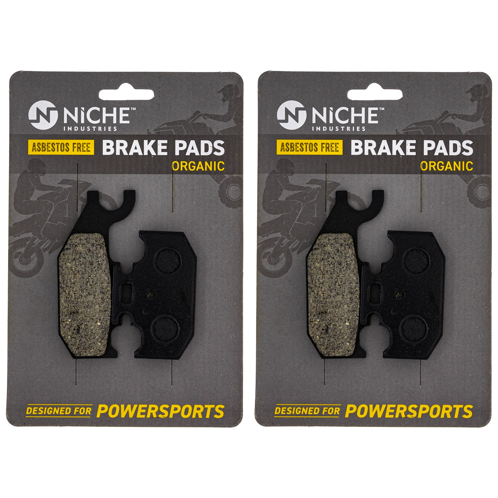 Front Right Rear Organic Brake Pad Set For Can-Am Bombardier Yamaha 705601147 705600350 705600349 | 2-PACK