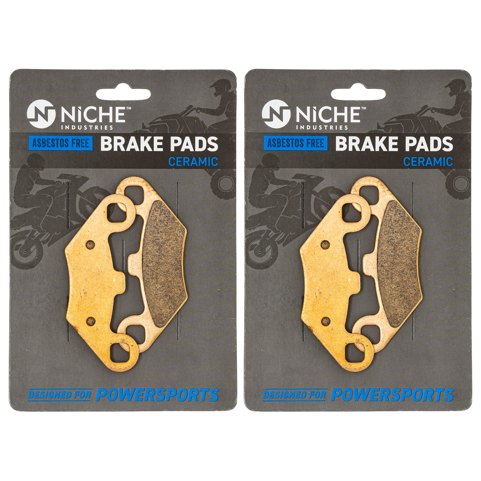 Front & Rear Ceramic Brake Pad Set For Polaris 2203792 2203452 2202412 2201398 2201149 2200901 | 2-PACK
