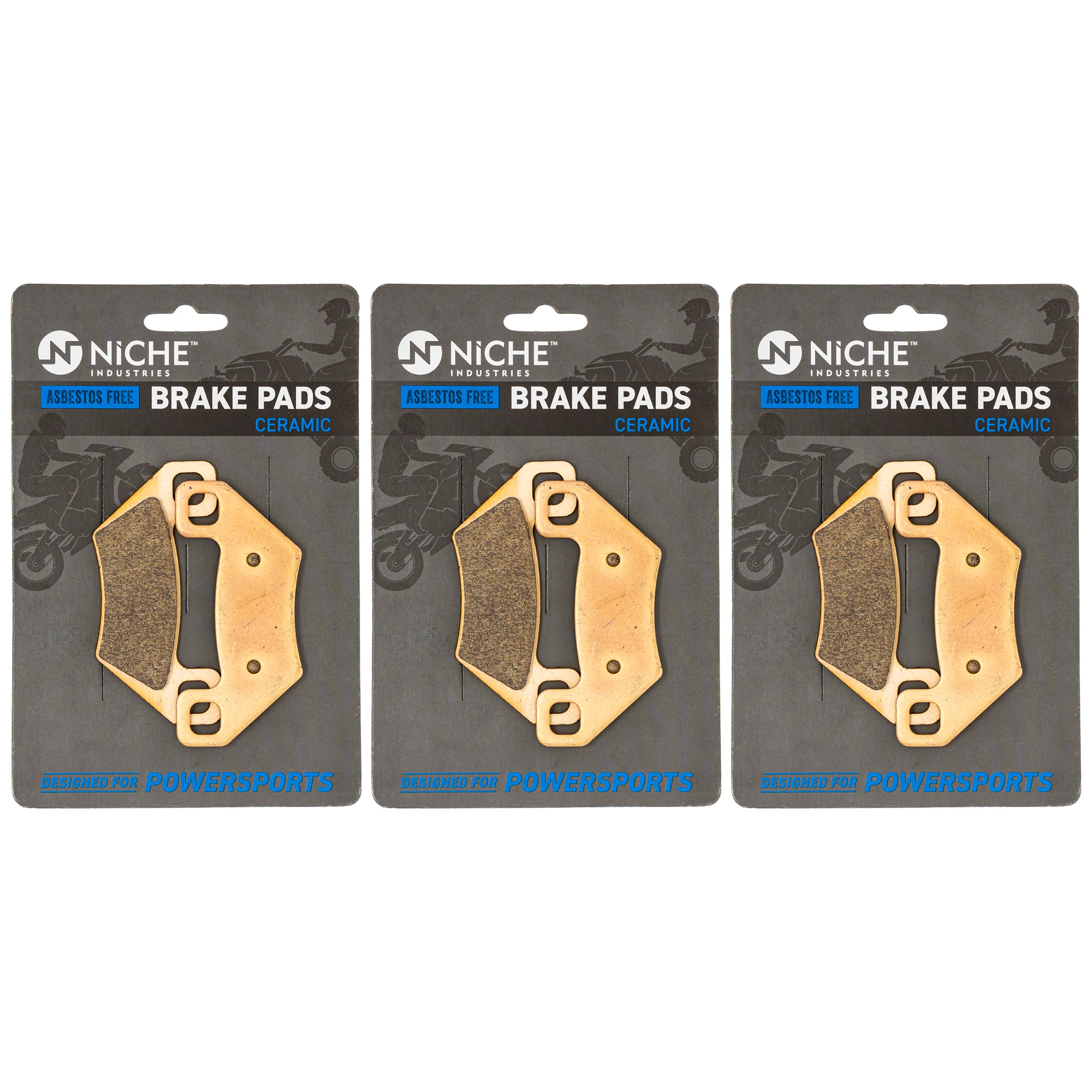 Ceramic Brake Pad Kit For Arctic Cat Polaris 3313-810 2204137 1502-694 1436-811 1436-420 1436-165 | 3-PACK