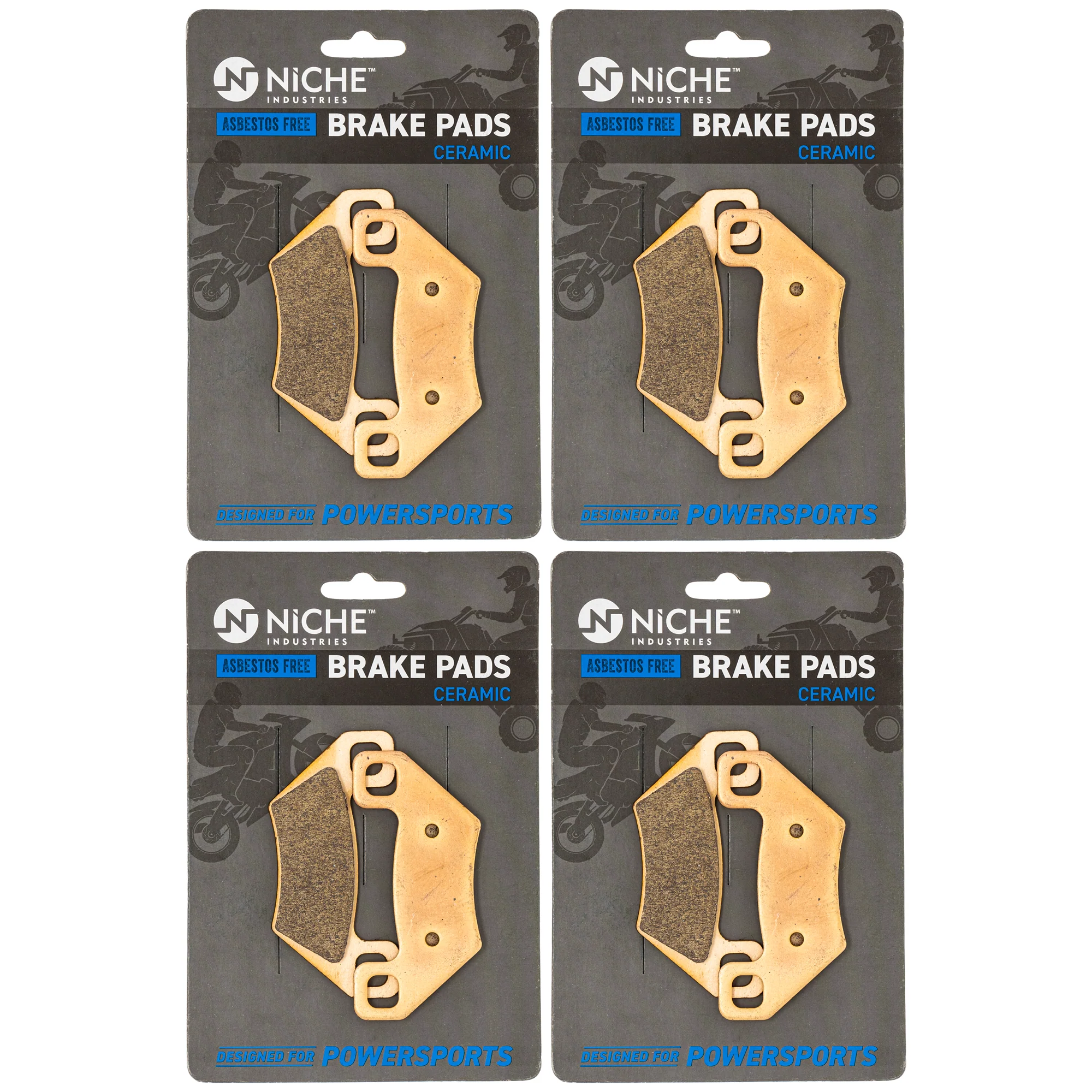 Front & Rear Ceramic Brake Pad Set For Arctic Cat Polaris 3313-810 2204137 1502-694 1436-811 | 4-PACK