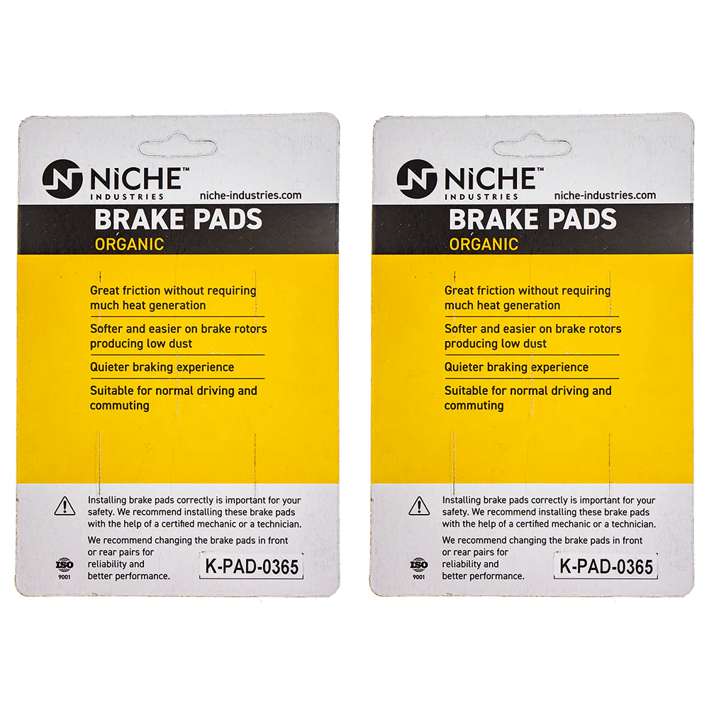 Front Organic Brake Pad Set For Yamaha 4FM-W0045-30-00 4FM-W0045-20-00 4FM-W0045-10-00 | 2-PACK - Image 2