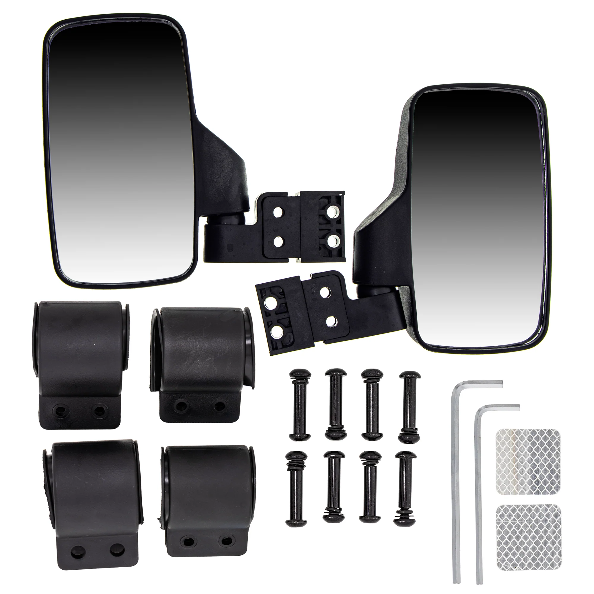 Black Break Away Side & Rear View Mirror For Polaris Can-Am Arctic Cat MK1002348 - Image 9