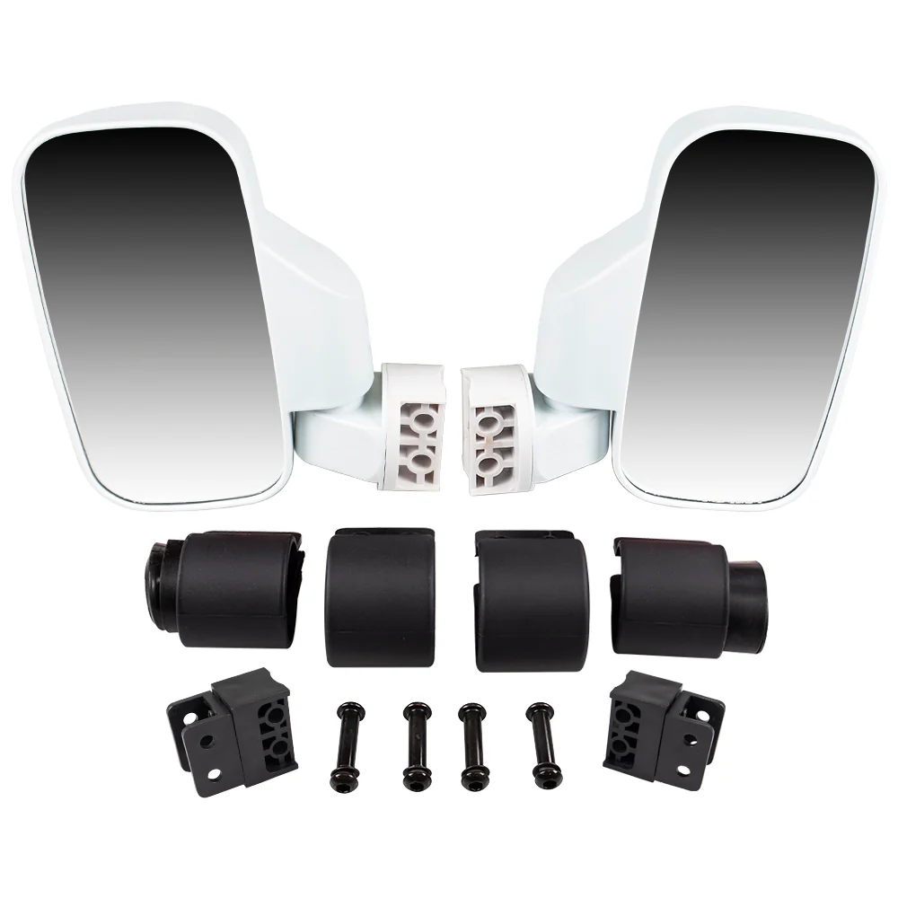 White Break Away Side & Rear View Mirror For Polaris Can-Am Arctic Cat MK1002350 - Image 4