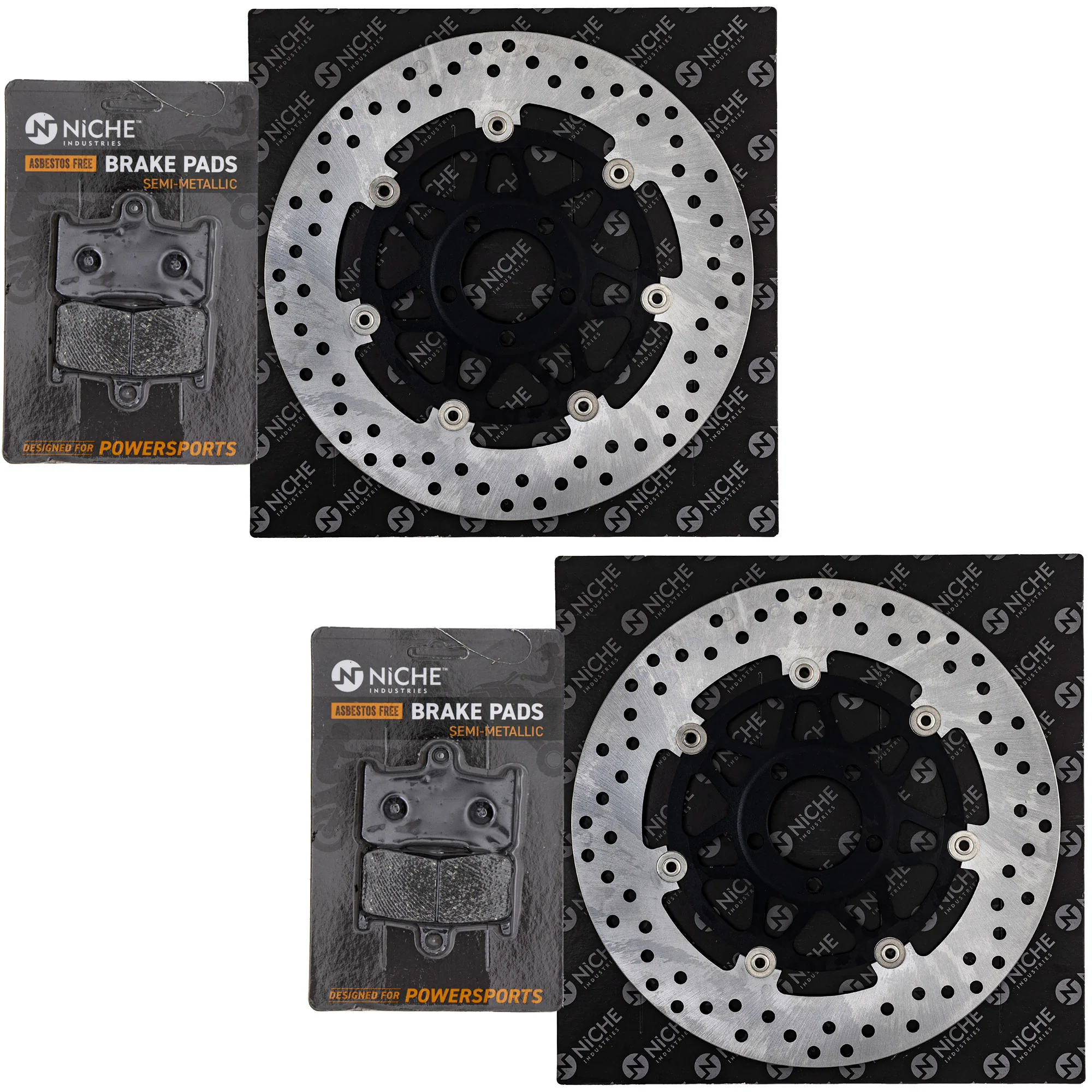 Complete Front or Rear Pad and Rotor Set For Kawasaki MK1006703 - Image 2