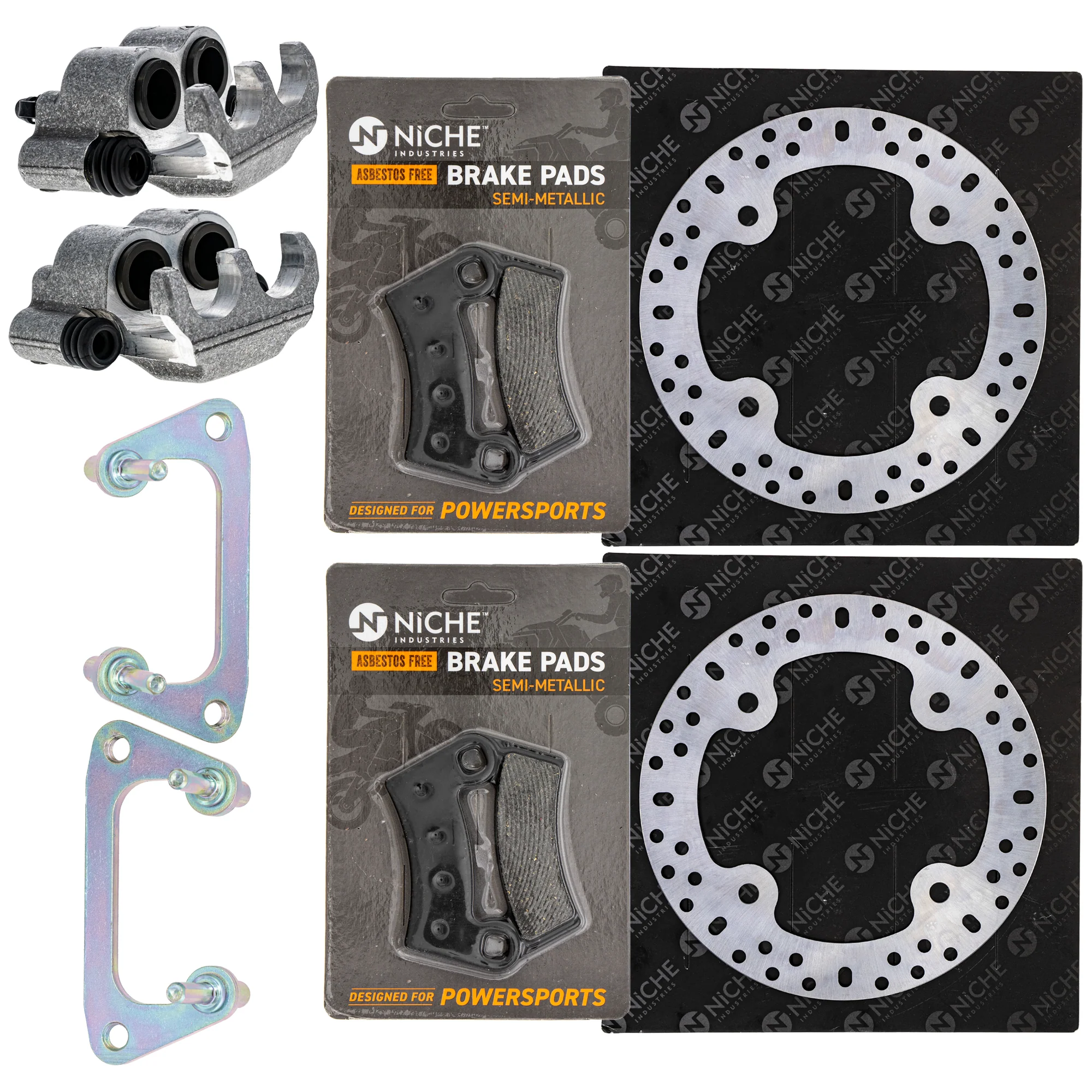 Front Brakes Rebuild Kit - Calipers, Rotors, Pads For Polaris MK1007966