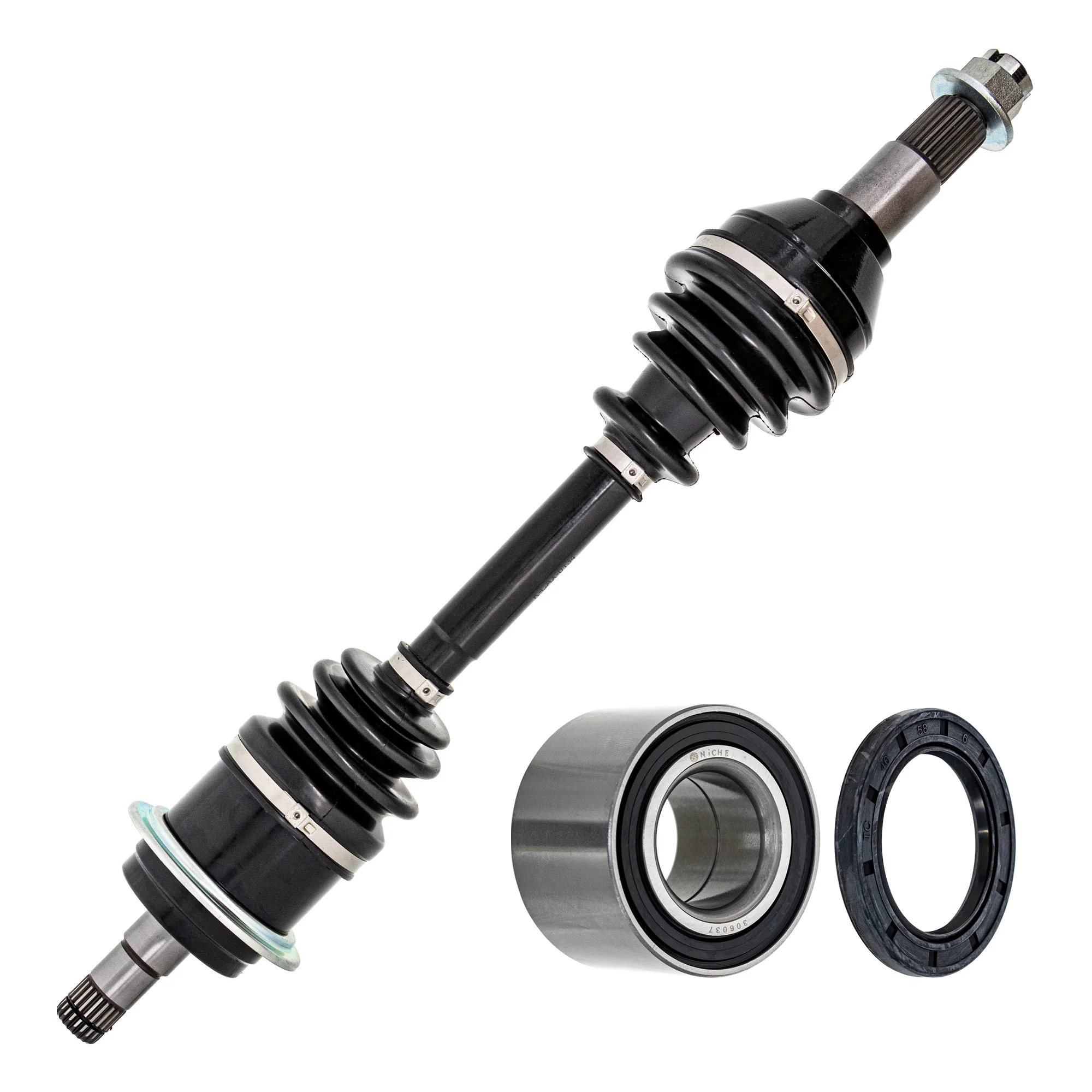 Axle with Wheel Bearing and Seal Kit For Kawasaki MK1009457