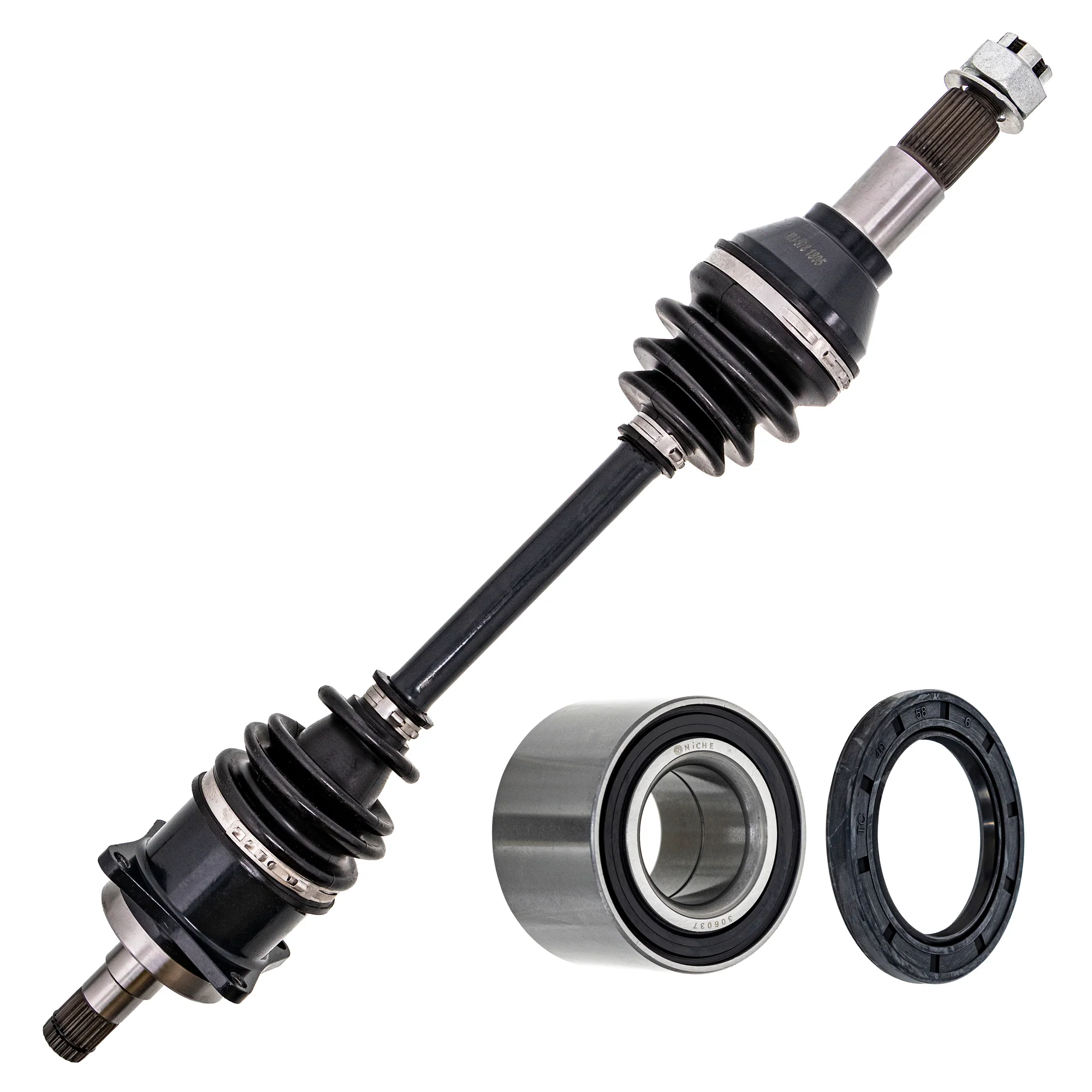 Axle with Wheel Bearing and Seal Kit For Polaris MK1009465