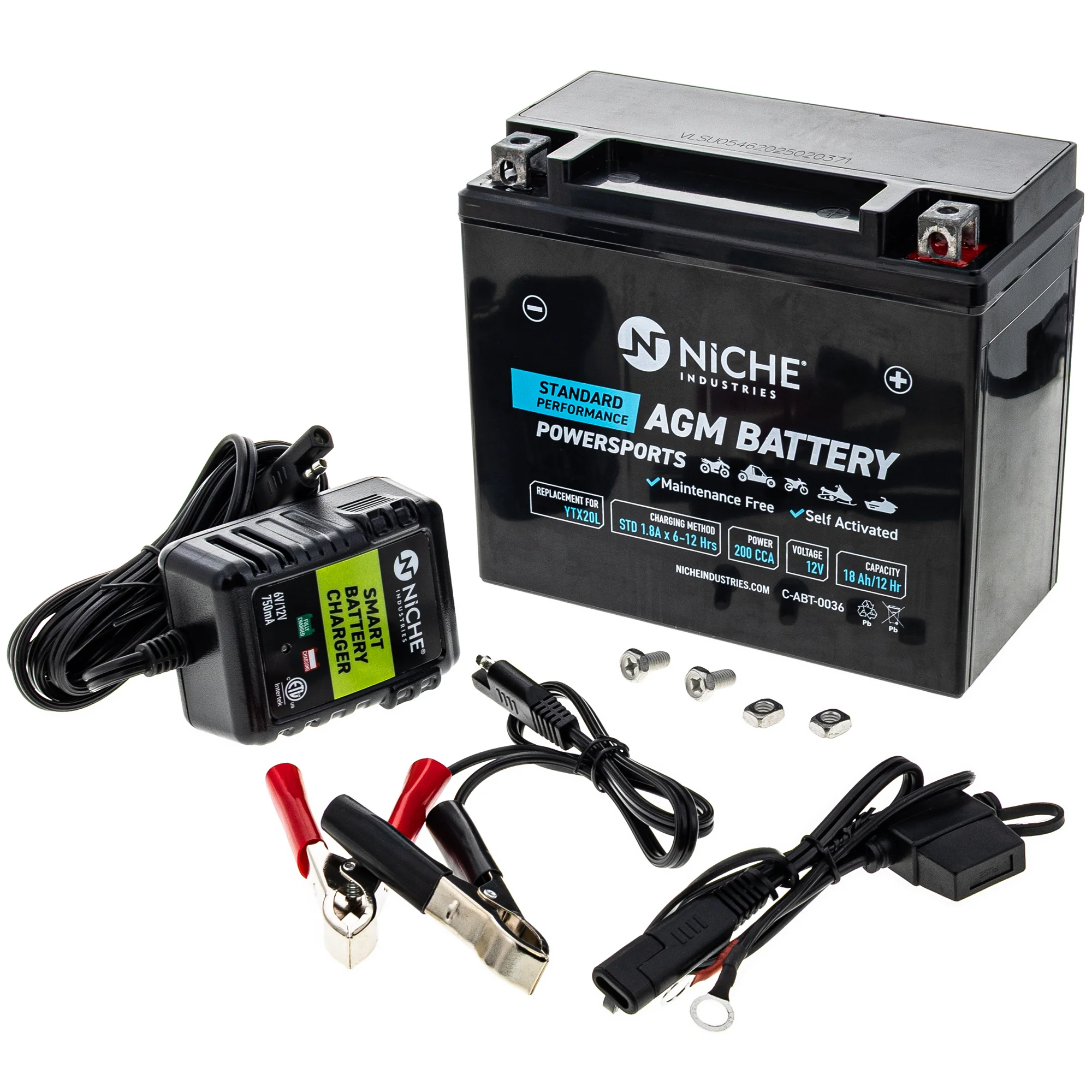 AGM Battery and Charger For Ski-Doo Can-Am 710007978 515176704 515175895 515175481 415129898